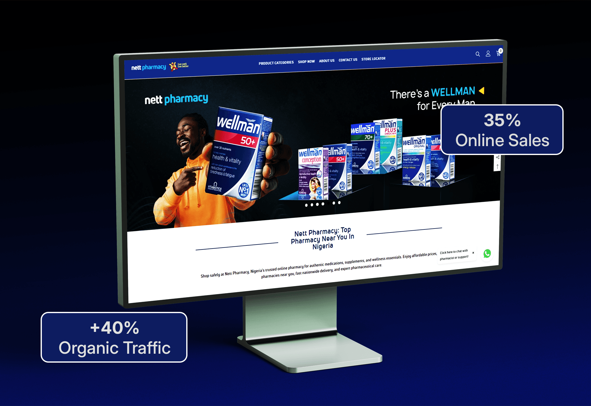 Shopify development services for the Nett Pharmacy